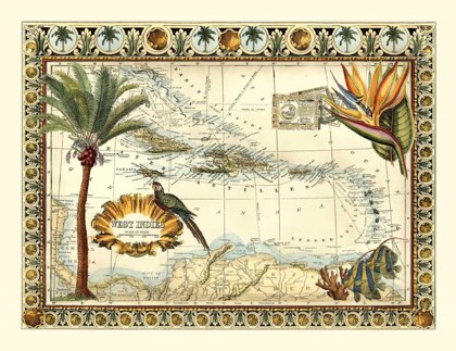 Picture of TROPICAL MAP OF WEST INDIES