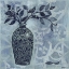 Picture of ORNATE VASE WITH INDIGO LEAVES II