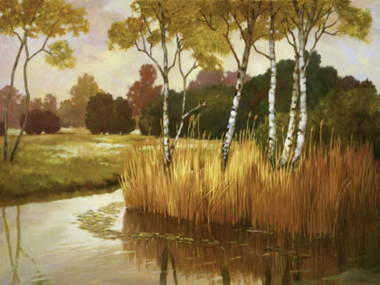 Picture of REEDS, BIRCHES AND WATER II