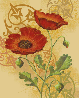 Picture of POPPIES ON GOLD I
