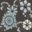 Picture of BLUE FLORAL ON SEPIA II