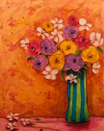 Picture of BOUQUET IN STRIPED VASE