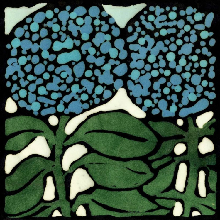 Picture of TEAL BATIK BOTANICAL V