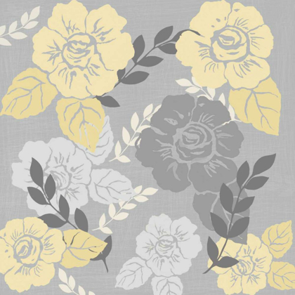 Picture of YELLOW ROSES ON GREY I