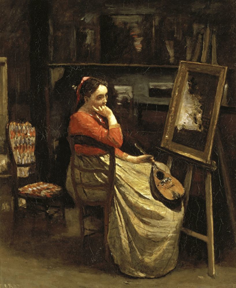 Picture of COROTS STUDIO, YOUNG WOMAN WITH A MANDOLIN