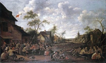 Picture of PEASANTS FEASTING ON A VILLAGE STREET