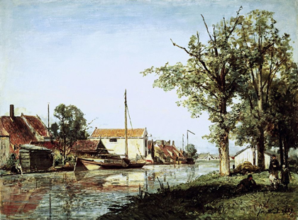 Picture of A DUTCH CANAL SCENE