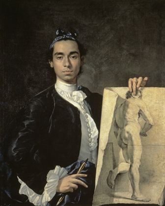 Picture of PORTRAIT OF THE ARTIST HOLDING A LIFE STUDY