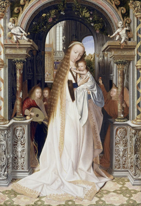 Picture of VIRGIN AND INFANT WITH THREE ANGELS