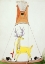 Picture of TEEPEE WITH LARGE YELLOW DEER AND SMALL BUFFALO