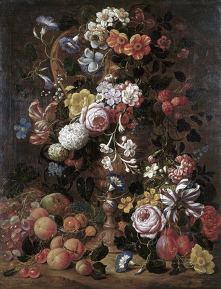 Picture of ROSES, DAHLIAS, CONVOLVULUS AND OTHER FLOWERS