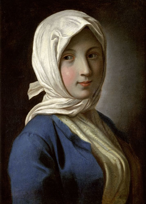 Picture of A GIRL IN A BLUE JACKET AND WHITE HEADSCARF