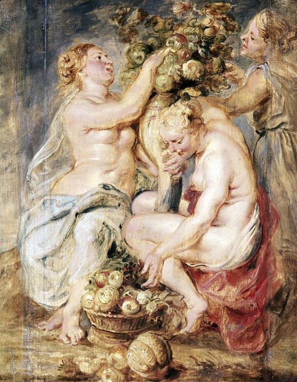 Picture of CERES AND TWO NYMPHS WITH A CORNUCOPIA