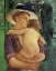 Picture of MOTHER IN HAT HOLDING HER NUDE BABY SEEN IN BACK VIEW 1909