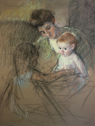 Picture of SKETCH FOR MOTHER AND DAUGHTER LOOKING AT THE BABY 1905