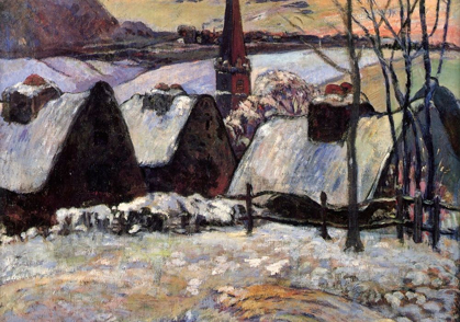 Picture of BRETON VILLAGE IN THE SNOW