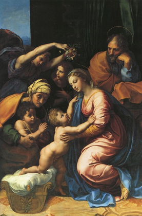 Picture of HOLY FAMILY WITH STS ELIZABETH AND JOHN AND TWO ANGELS