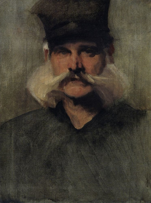 Picture of STUDY OF A MAN WEARING A TALL BLACK HAT