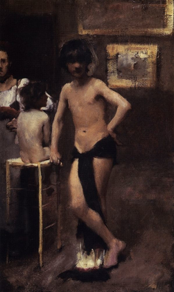 Picture of TWO NUDE BOYS AND A WOMAN IN A STUDIO INTERIOR, 1878-79