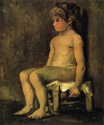 Picture of NUDE STUDY OF A LITTLE GIRL SEATED 1886