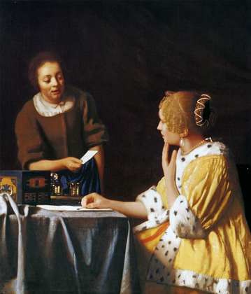 Picture of LADY WITH A MAIDSERVANT HOLDING A LETTER