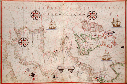 Picture of PORTOLAN MAP OF SPAIN, ENGLAND, IRELAND AND FRANCE