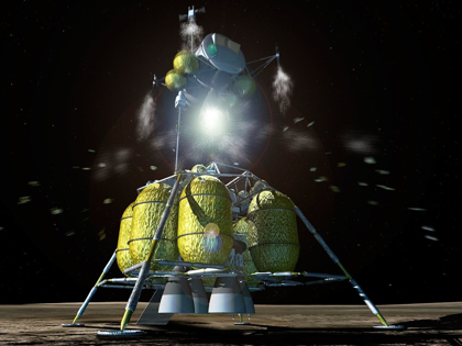Picture of LAUNCH OF LUNAR SURFACE ACCESS MODULE (LSAM), PROJECT CONSTELLATION