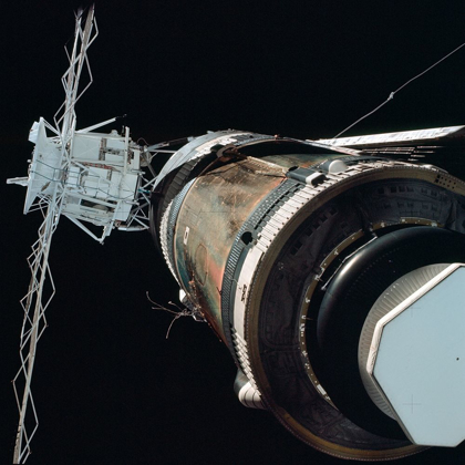 Picture of SKYLAB 1 ORBITAL WORKSHOP, VIEWED FROM SKYLAB 2 COMMAND MODULE, 1973