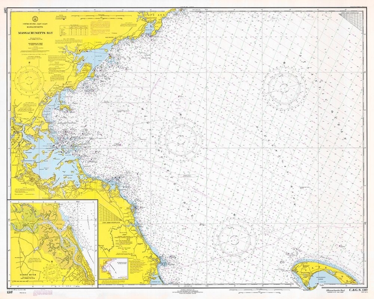 Picture of NAUTICAL CHART - MASSACHUSETTS BAY CA. 1970