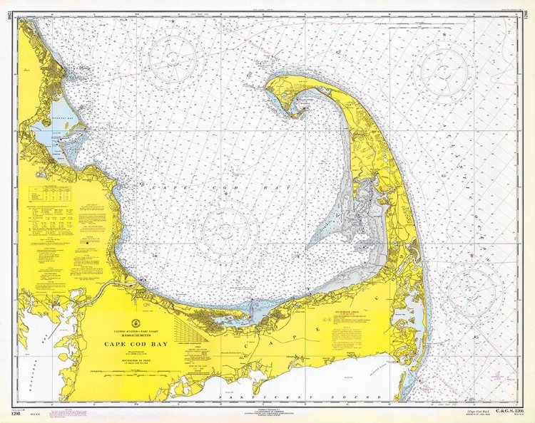 Picture of NAUTICAL CHART - CAPE COD BAY CA. 1970