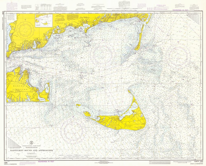 Picture of NAUTICAL CHART - NANTUCKET SOUND AND APPROACHES CA. 1973