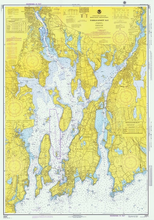 Picture of NAUTICAL CHART - NARRAGANSETT BAY CA. 1975