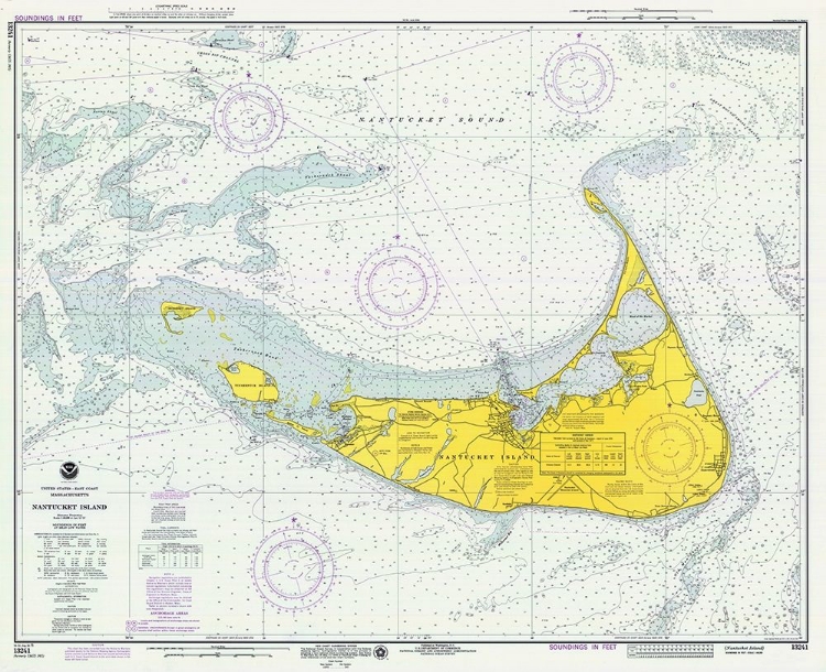 Picture of NAUTICAL CHART - NANTUCKET ISLAND CA. 1975