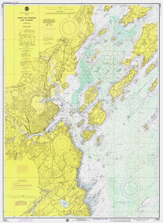 Picture of NAUTICAL CHART - PORTLAND HARBOR AND VICINITY CA. 1974