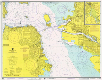 Picture of NAUTICAL CHART - SAN FRANCISCO BAY CA. 1975