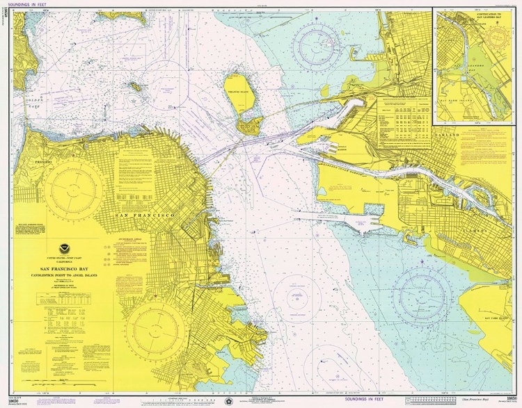 Picture of NAUTICAL CHART - SAN FRANCISCO BAY CA. 1975