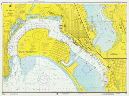 Picture of NAUTICAL CHART - SAN DIEGO BAY CA. 1974