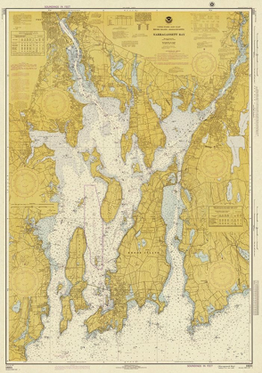 Picture of NAUTICAL CHART - NARRAGANSETT BAY CA. 1975 - SEPIA TINTED
