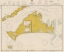 Picture of NAUTICAL CHART - MARTHAS VINEYARD CA. 1975 - SEPIA TINTED