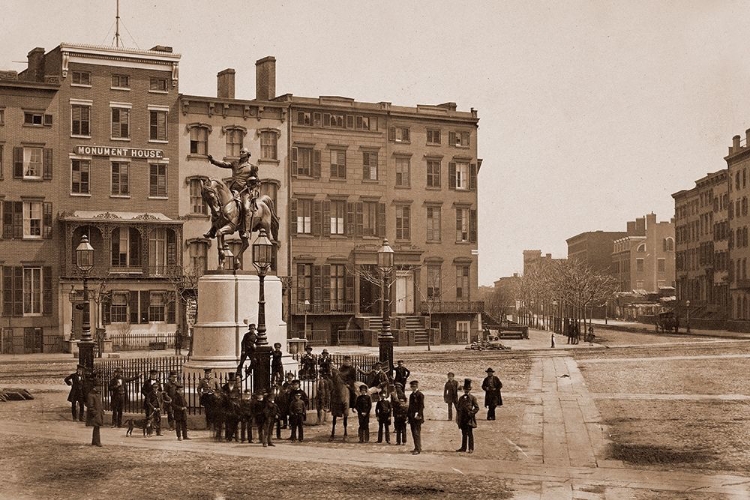 Picture of 14TH STREET WITH UNION SQUARE AND WASHINGTON MONUMENT, ABOUT 1855