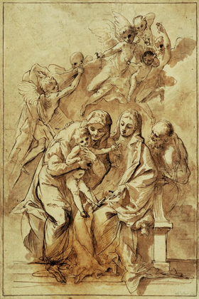 Picture of HOLY FAMILY WITH SAINT ANNE (RECTO); FIGURE SKETCHES (VERSO)