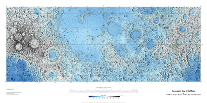 Picture of DECORATIVE TOPOGRAPHIC MAP OF THE MOON, PROJECTION