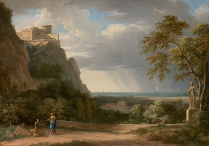 Picture of CLASSICAL LANDSCAPE WITH FIGURES AND SCULPTURE