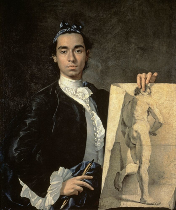 Picture of CUSTOM CROP - PORTRAIT OF THE ARTIST HOLDING A LIFE STUDY