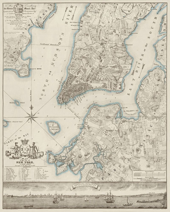 Picture of PLAN OF THE CITY OF NEW YORK, COPIED FROM THE RATZER MAP - DECORATIVE BLUE SHADING