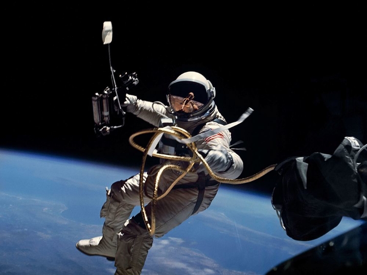 Picture of ASTRONAUT EDWARD WHITE DURING FIRST EVA PERFORMED DURING GEMINI 4 FLIGHT