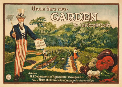 Picture of UNCLE SAM SAYS - GARDEN TO CUT FOOD COSTS, 1917