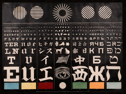 Picture of MULTI-LINGUAL EYE CHART, CA. 1907 - LIGHT BACKGROUND
