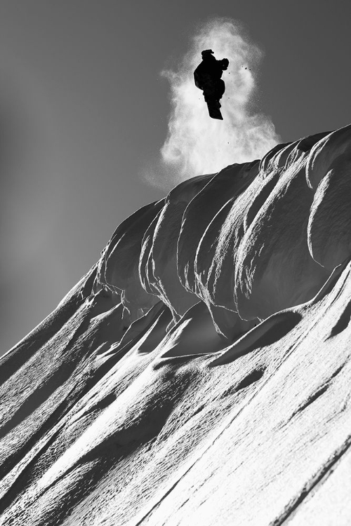 Picture of PROFESSIONAL SNOWBOARDER, MARKO GRILC, IN THE CHUGACH MOUNTAINS NEAR HAINES, ALASKA, WINTER (MR)