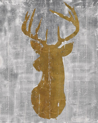 Picture of RUSTIC LODGE ANIMALS DEER HEAD ON GREY